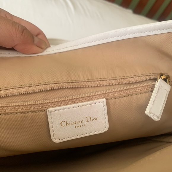 Christian Dior Trotter Canvas Tote Bag in white and gold - Picture 10 of 14